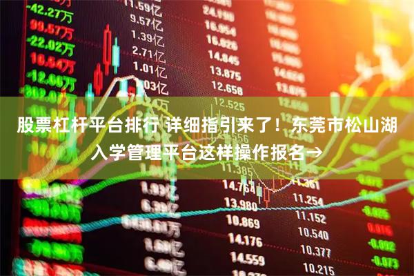 股票杠杆平台排行 详细指引来了！东莞市松山湖入学管理平台这样操作报名→
